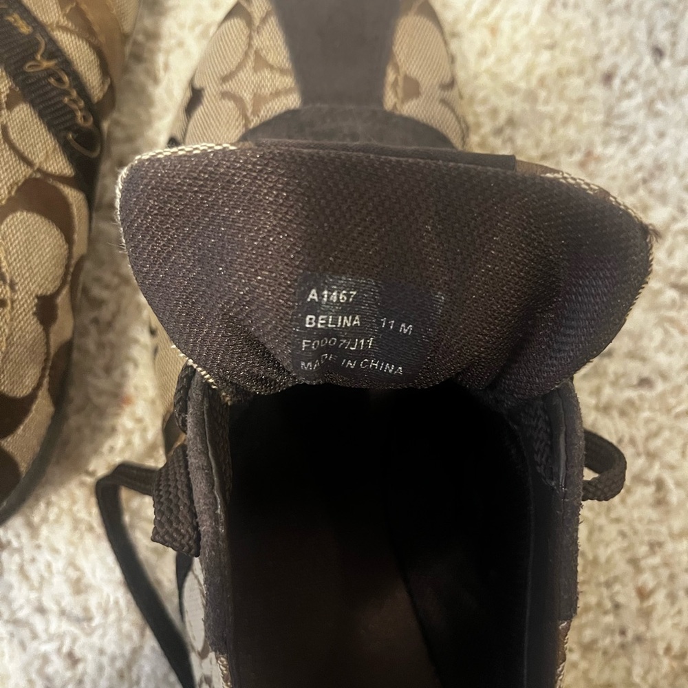 Coach Brown and Gold Patterned Sneakers - Picture 4 of 4